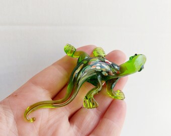 手吹きガラスのヤモリ：コレクター向け爬虫類置物 - Etsy 日本