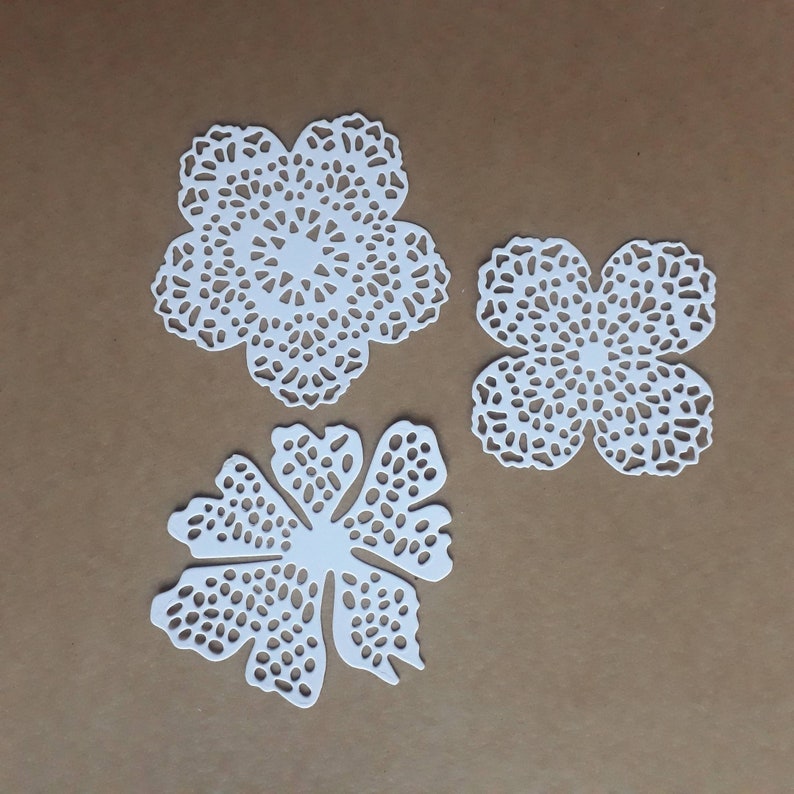 Flowers Die Cut Cardstock Flower Set Flowers For Crafts And Etsy