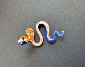 Handmade Glass Python Figurine: Collectible Lampwork Snake