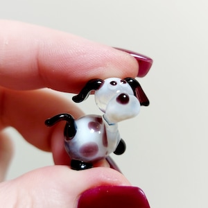 Mini Dog Glass Figurine, Murano Glass Dog, Miniature Glass Dog, Collectable Glass Dog, Doll House Animals