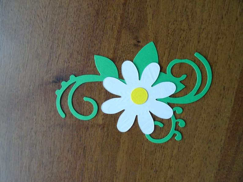 Die Cut Paper Flowers Flower Die Cut Flowers With Leaves Etsy