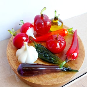 Hand Blown Glass Radish Figurine: Kitchen Decor Art Glass Vegetable