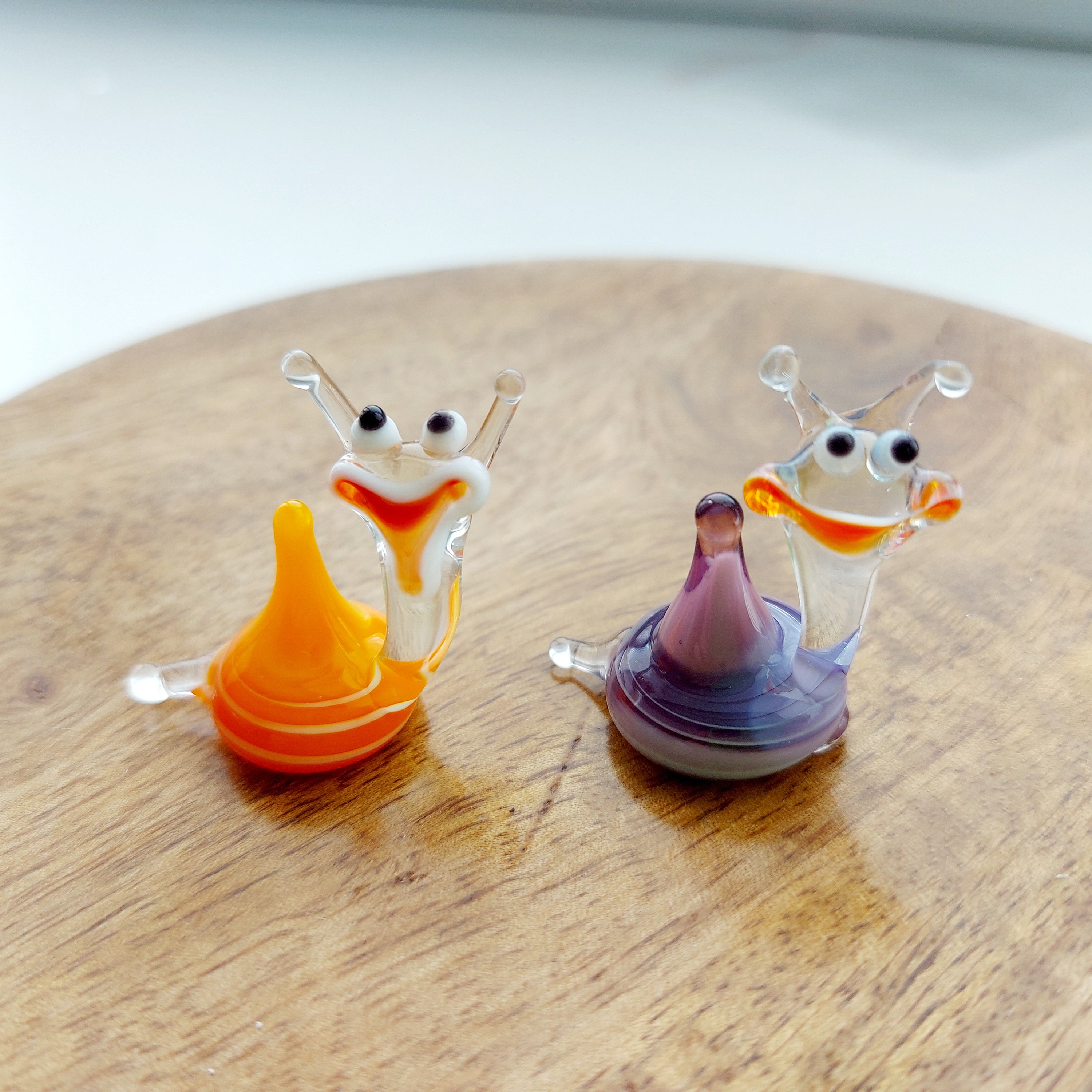 Ensemble De 3 Escargots En Verre Soufflé - Décoration Vitrine Ou Maison - Neuf Sans Défaut