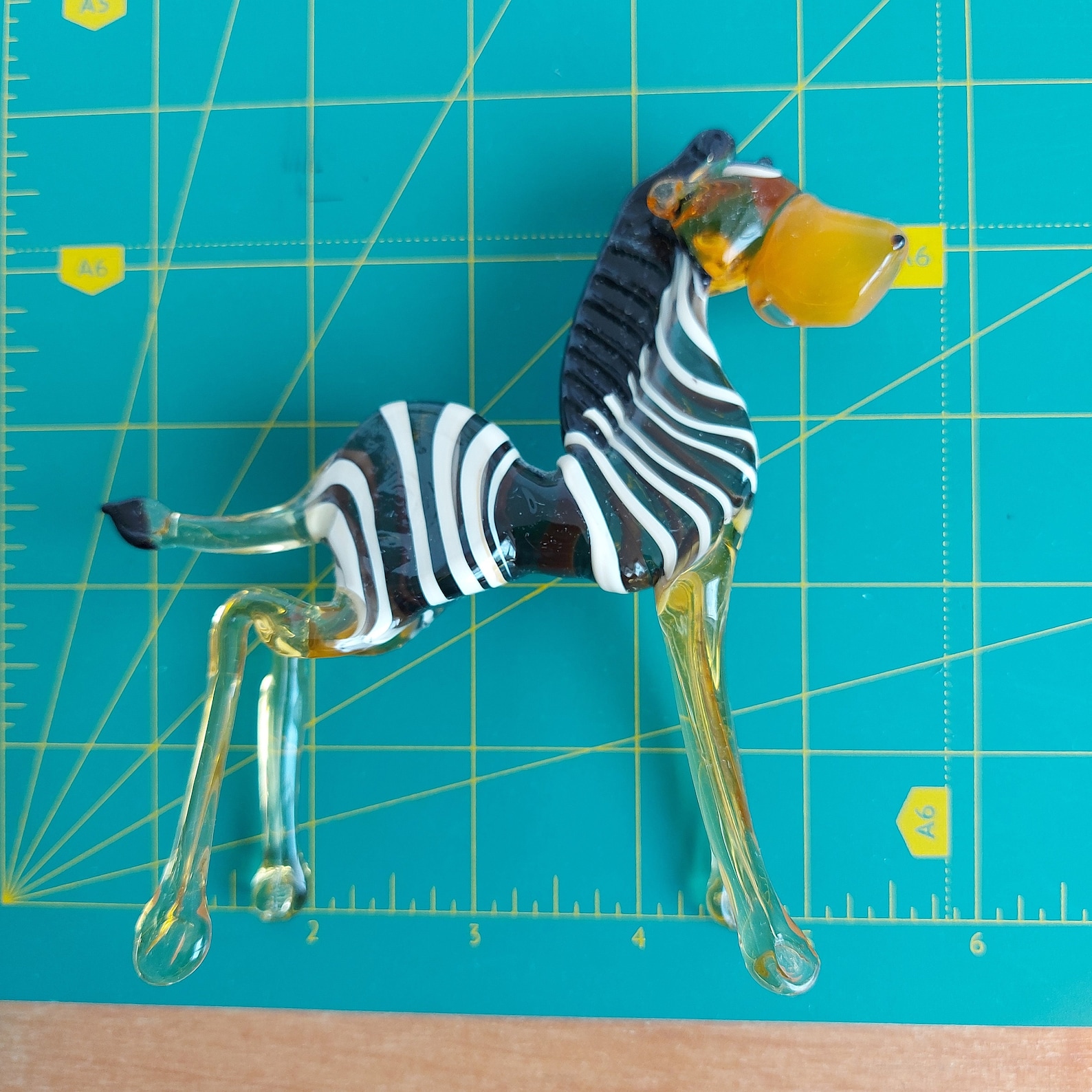 Collectible Zebra Figurine Glass Animal Figurines Etsy