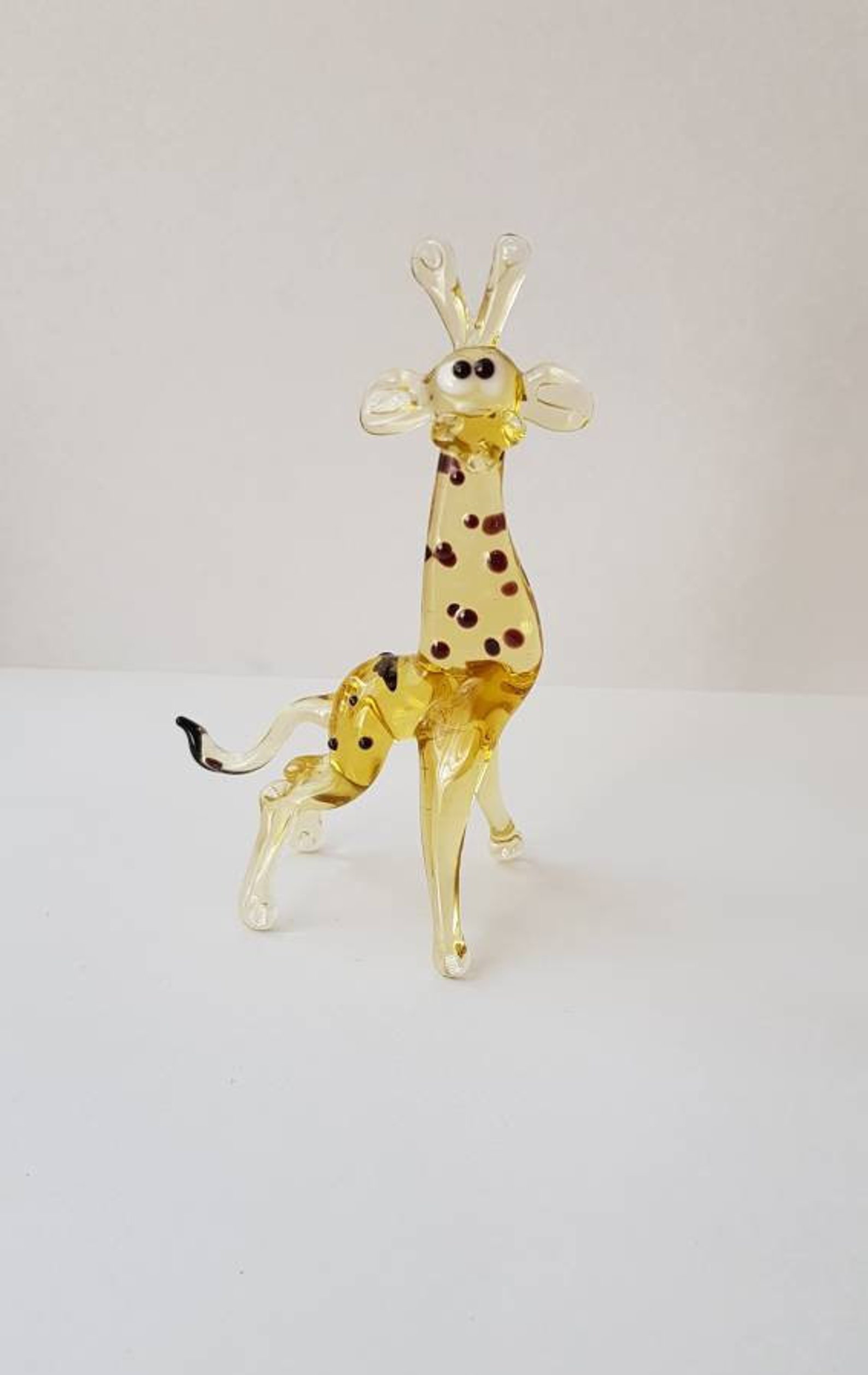 Collectible Giraffe Figurine Glass Animal Figurines Etsy