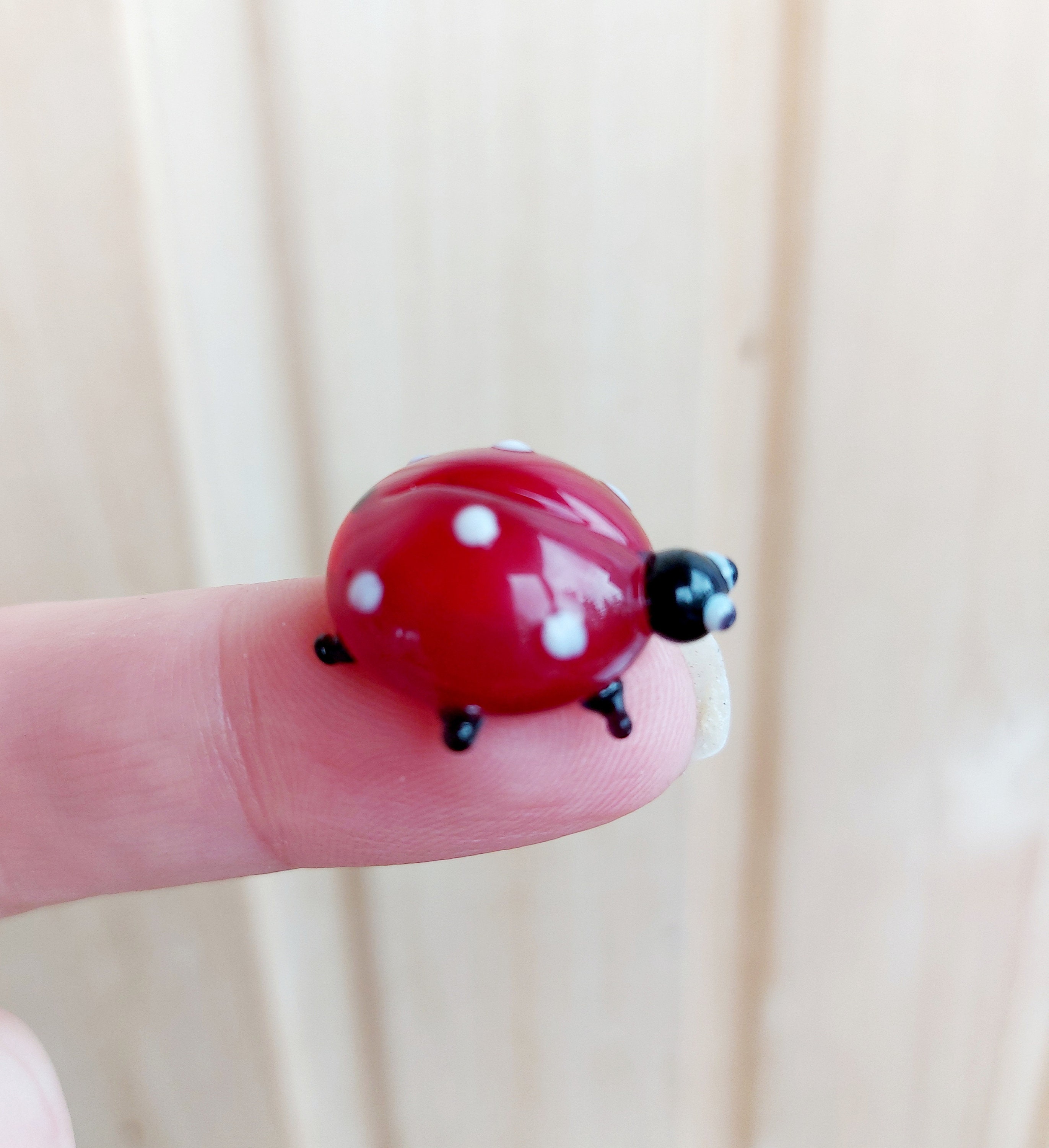 ムラーノガラスのてんとう虫：小さな手作り昆虫置物 - Etsy 日本