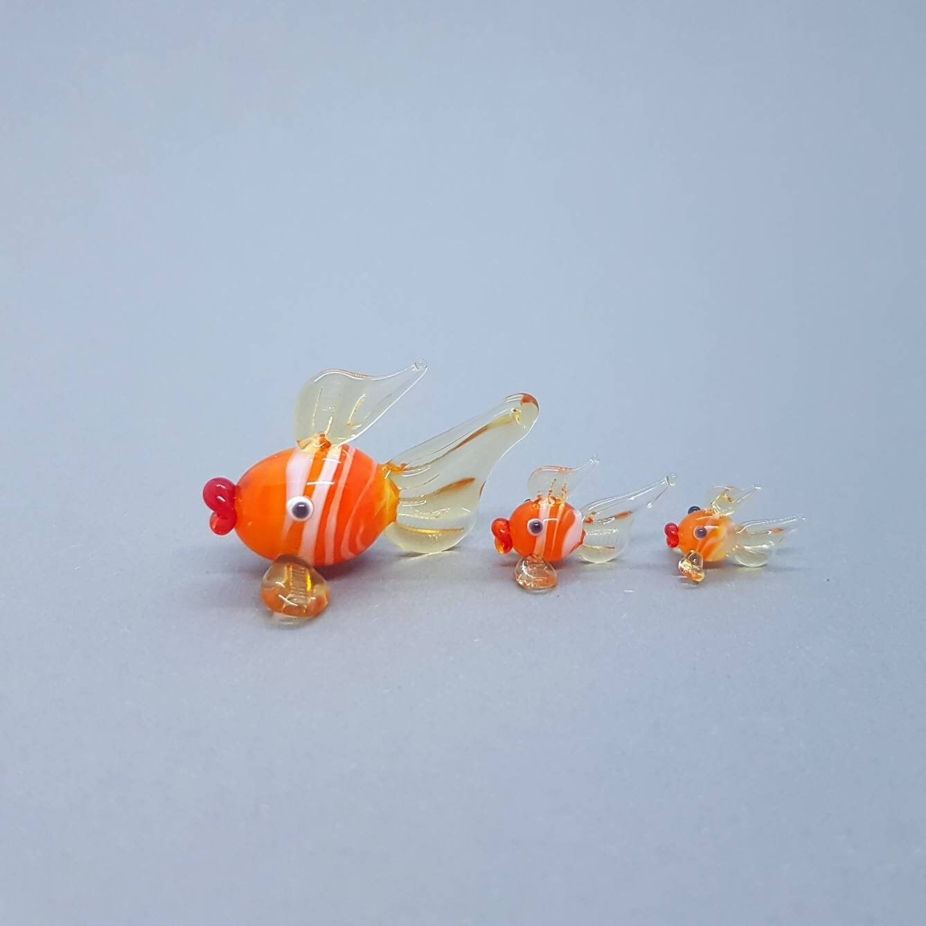 Miniature Glass Figurines Colorful Glass Fishes Murano Glass Etsy