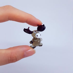 Miniature Murano Glass Moose: Handmade Dollhouse Animal Figurine