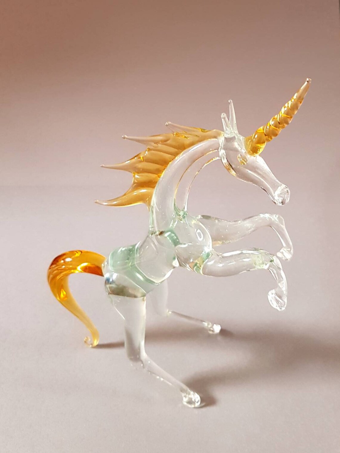 Unicorn Glass Figurine Collectable Unicorn Figurine Art Etsy