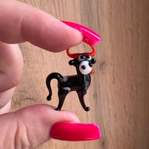 Tiny Glass Cow, Miniscule Glass Animals, Murano Glass Cow, Collectible Glass Cow, Doll House Figurines