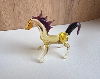Handmade Murano Glass Horse Figurine, Collectible Art Glass