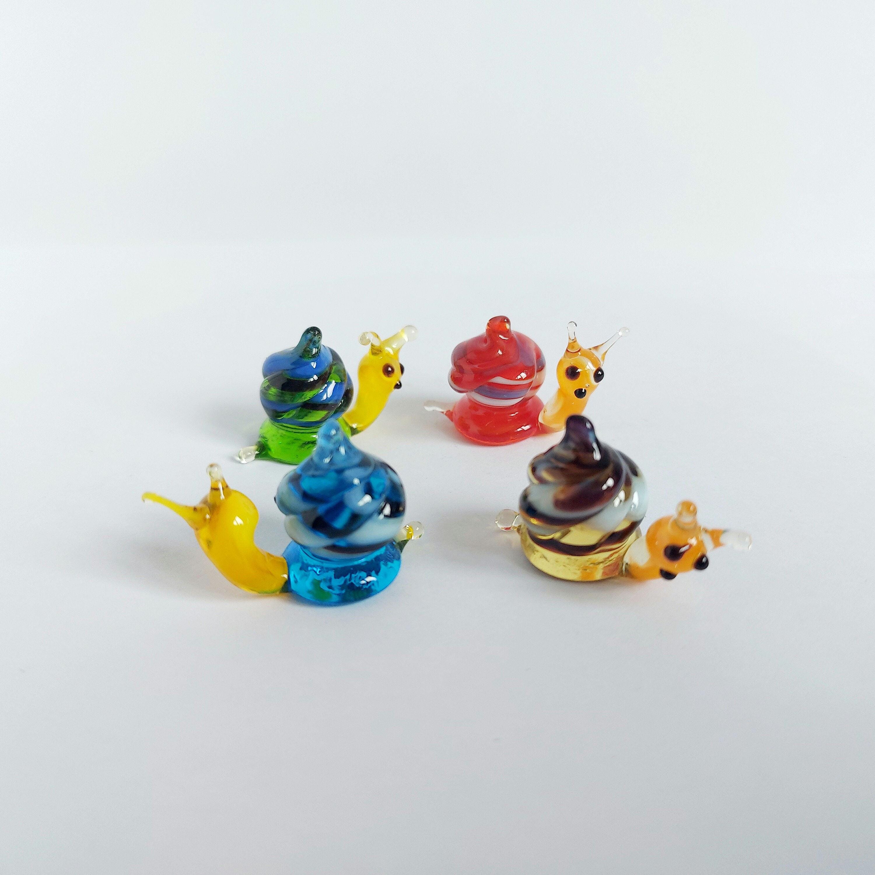 ムラーノガラスのカタツムリの置物：ミニチュアコレクション動物