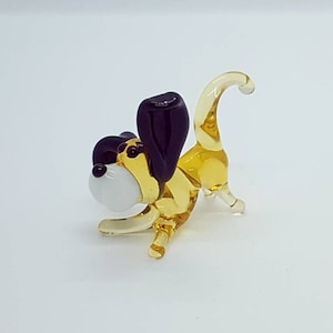 Mini Dog Glass Figurine, Murano Glass Dog, Miniature Glass Dog, Collectable Glass Dog, Doll House Animals