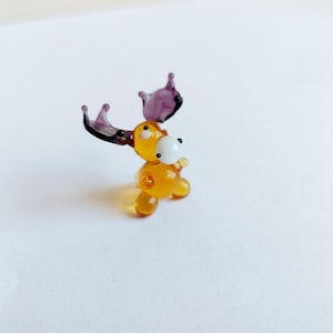 Miniature Murano Glass Moose: Collectible Dollhouse Animal