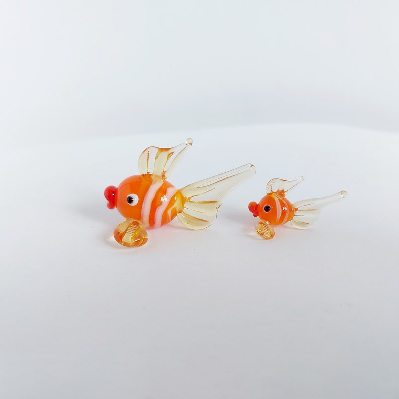 Miniature Glass Figurines Colorful Glass Fishes Murano Glass Etsy