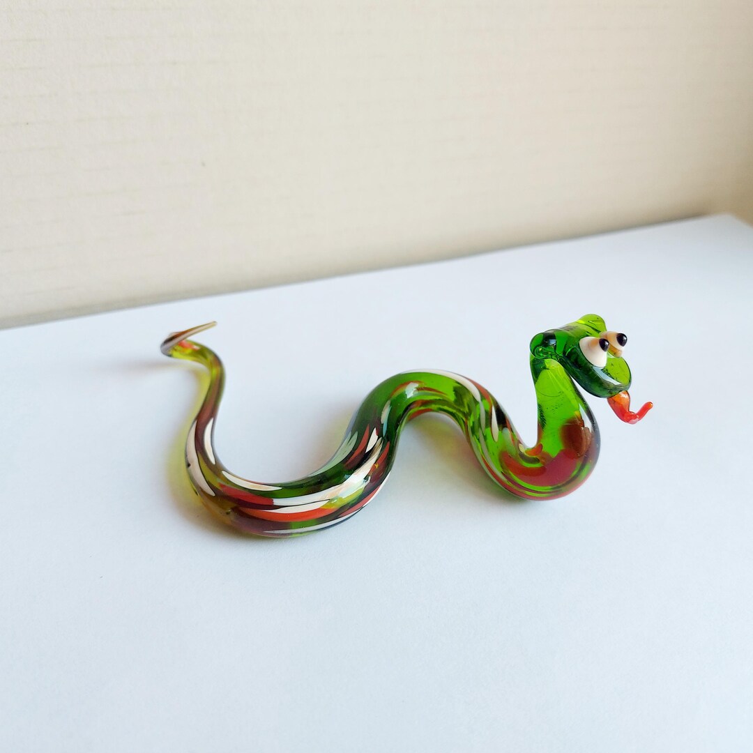 Glass Python Figurine, Handmade Python Snake, Collectable Snake ...