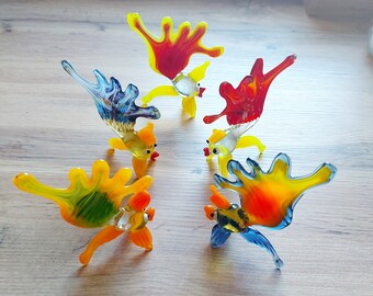 手吹きガラスの魚の置物：カラフルなランプワークアートガラス - Etsy 日本