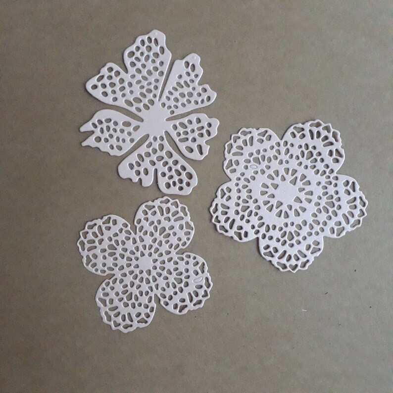 Flowers Die Cut Cardstock Flower Set Flowers For Crafts And Etsy