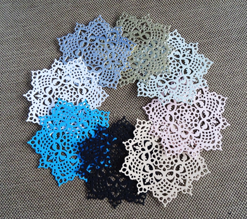Crochet Doilies Die Cut Paper Doilies Die Cut Colored Paper Etsy
