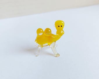 Miniature Murano Glass Camel Figurine: Handmade Dollhouse Animal