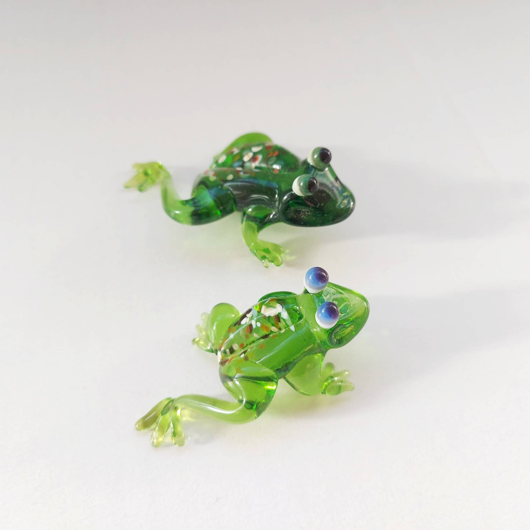 Glass Frog Figurine, Green Frog Glass Figurine -  Sweden