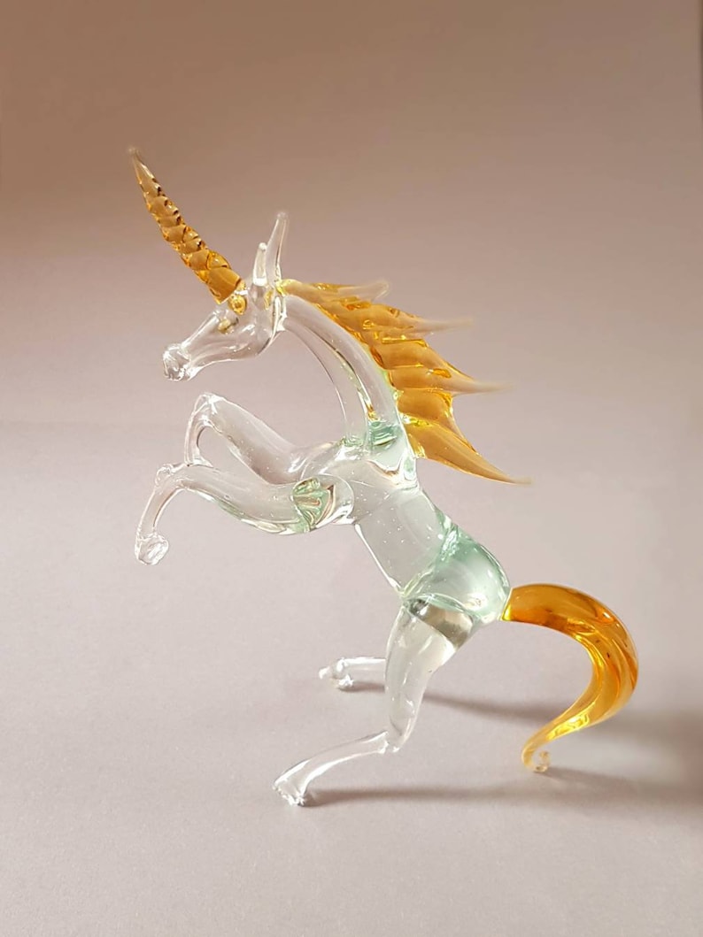 Unicorn Glass Figurine Collectable Unicorn Figurine Art Etsy