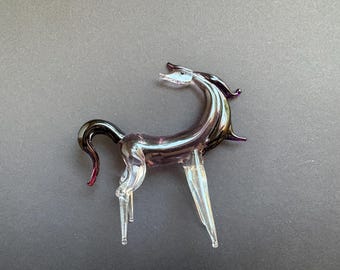 Handmade Murano Glass Horse Figurine, Collectible Art Glass