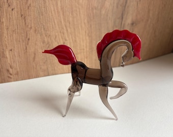 Handmade Murano Glass Horse Figurine, Collectible Art Glass