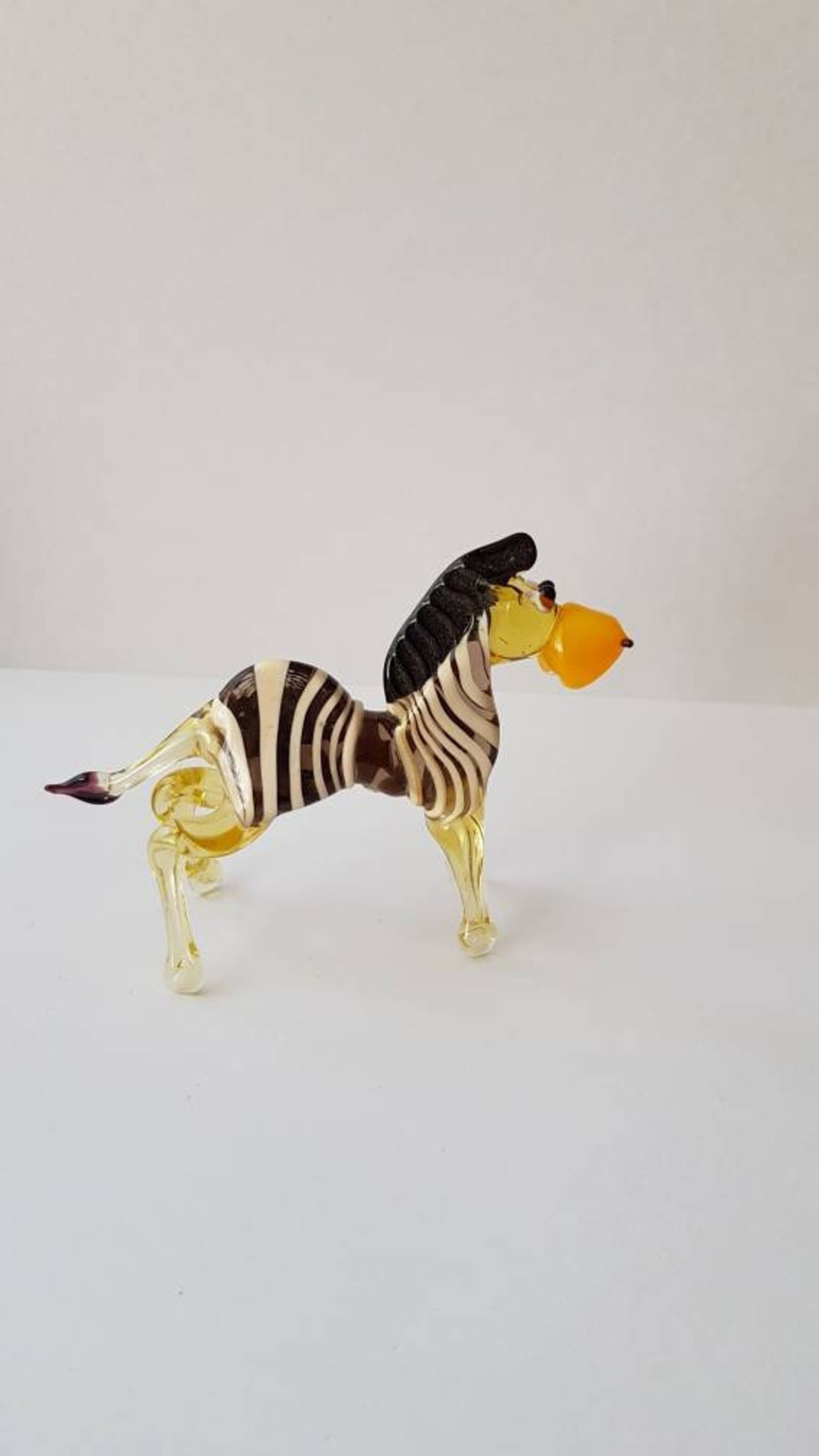 Collectible Zebra Figurine Glass Animal Figurines Etsy