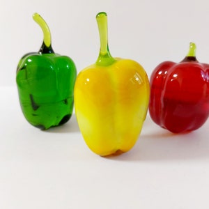 Murano Glass Bell Pepper Figurine: Kitchen Decor, Handmade Vegetable