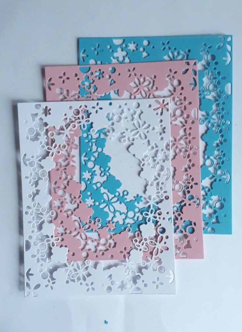 Paper Photo Frames Floral Die Cut Paper Frames Frames For Etsy