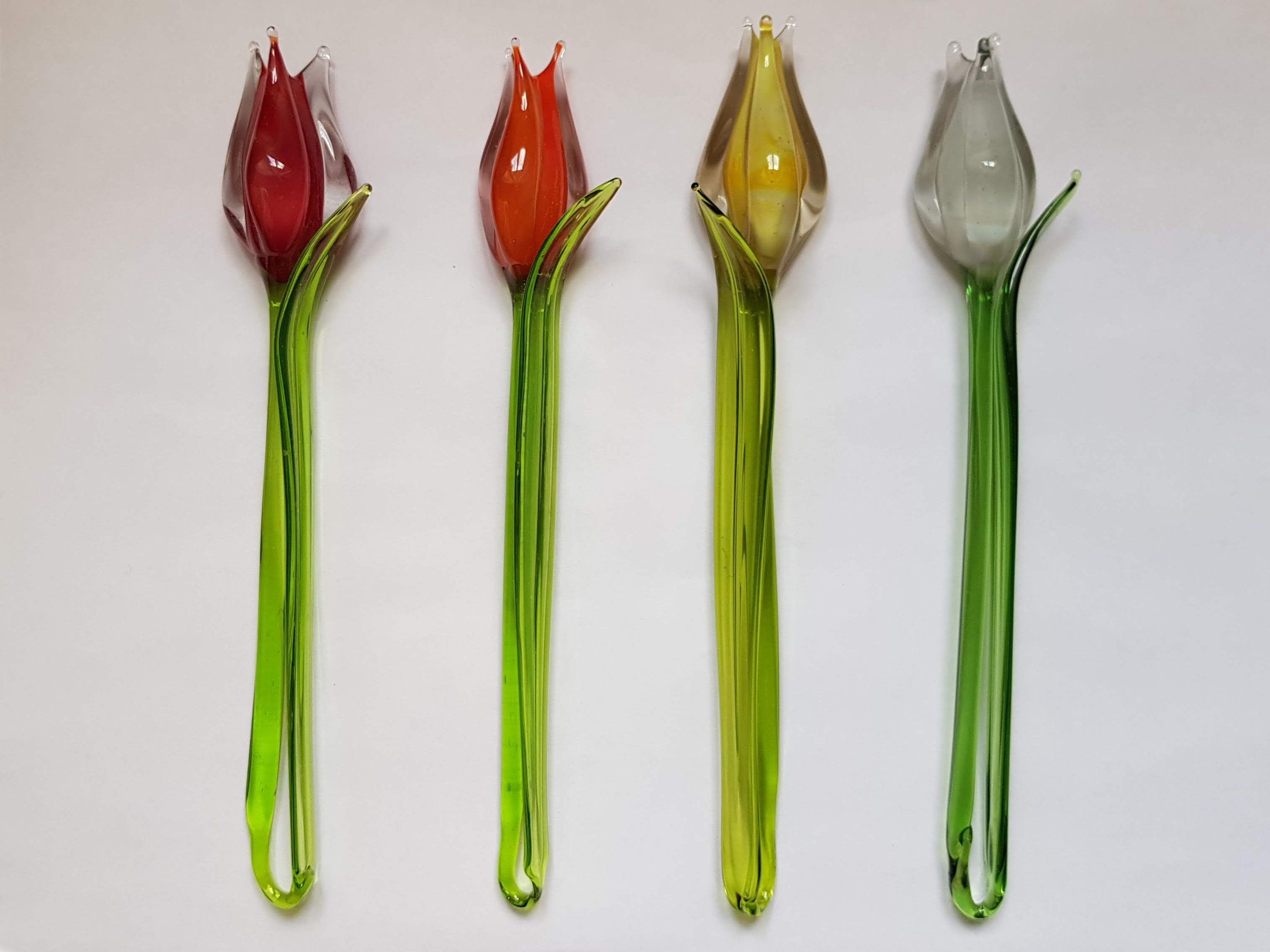 Glass Tulip Flower Figurine Murano Tulip Flower Glass Etsy