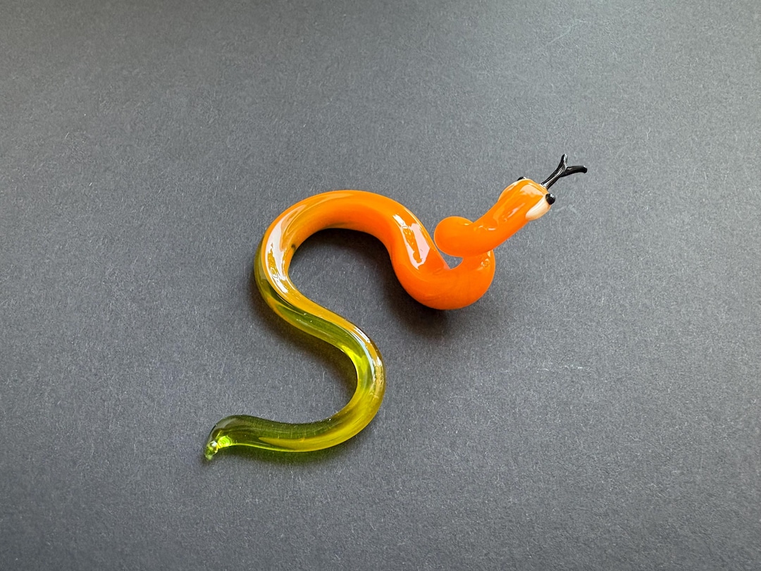 Handmade Glass Python Figurine: Collectible Lampwork Snake - Etsy