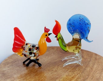 ヴィンテージ インディアナガラス 巣の上の鶏：透明ガラスのキャンディ