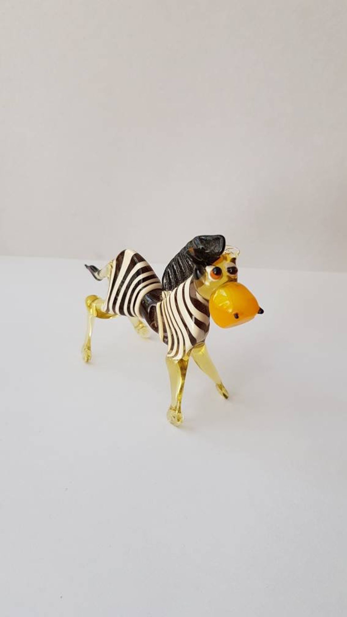 Collectible Zebra Figurine Glass Animal Figurines Etsy