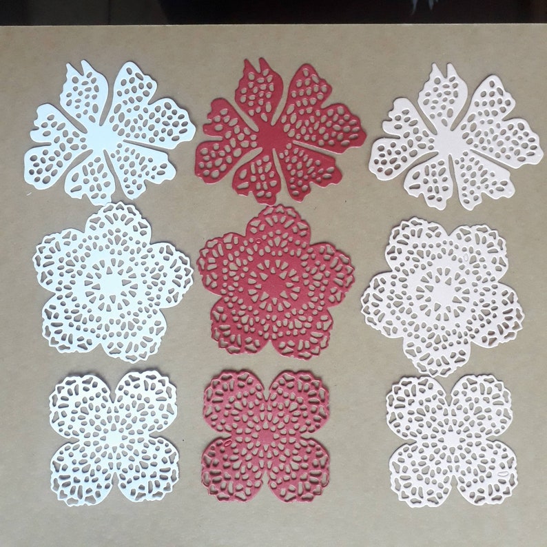 Flowers Die Cut Cardstock Flower Set Flowers For Crafts And Etsy