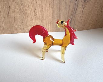 Handmade Murano Glass Horse Figurine, Collectible Art Glass
