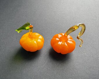 Hand Blown Glass Pumpkin Ornament