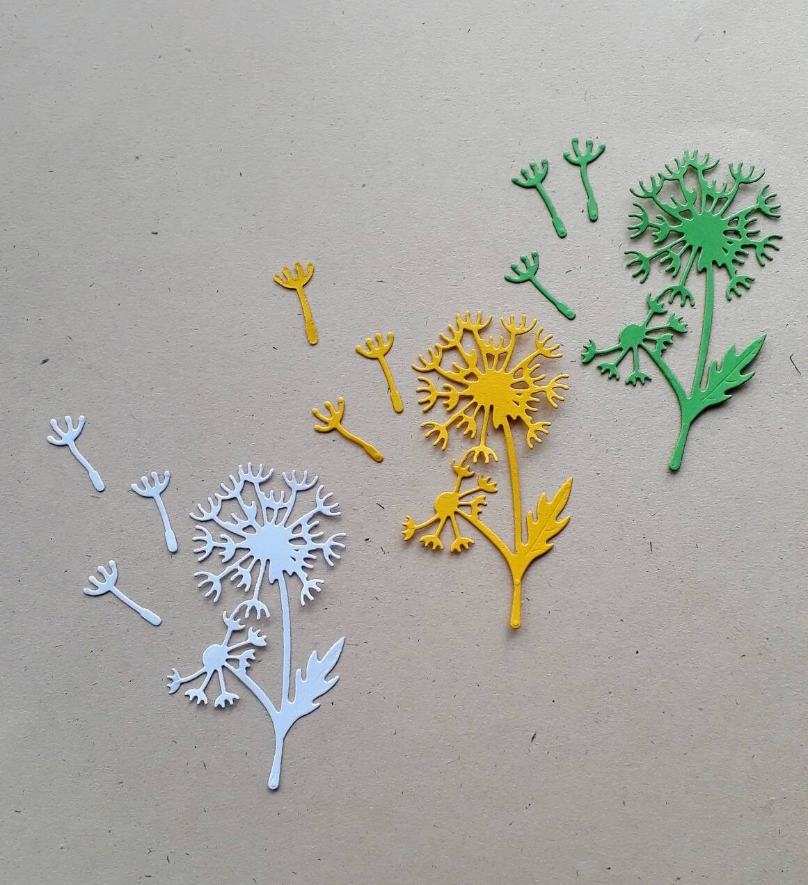 Die Cut Paper Dandelion Flower Die Cut Dandelion Flower Etsy