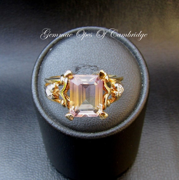 9k 9ct Gold Ametrine and Diamond Ring Size N 3.82g - image 3