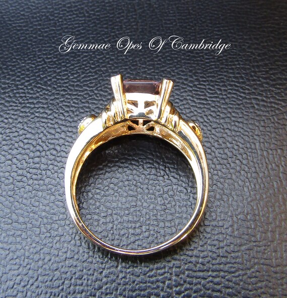 9k 9ct Gold Ametrine and Diamond Ring Size N 3.82g - image 8