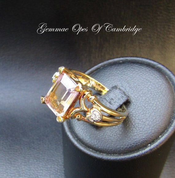 9k 9ct Gold Ametrine and Diamond Ring Size N 3.82g - image 5