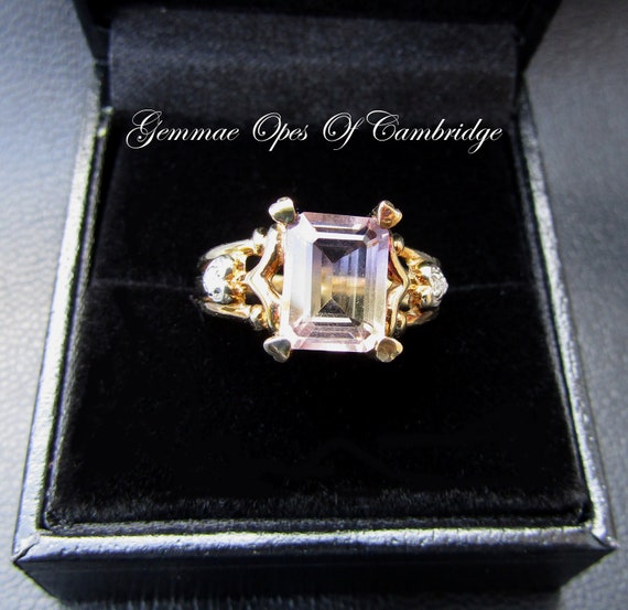 9k 9ct Gold Ametrine and Diamond Ring Size N 3.82g - image 10