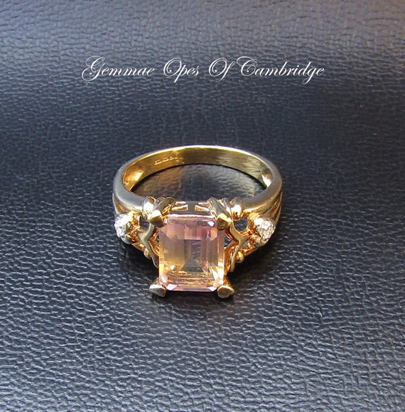 9k 9ct Gold Ametrine and Diamond Ring Size N 3.82g - image 6