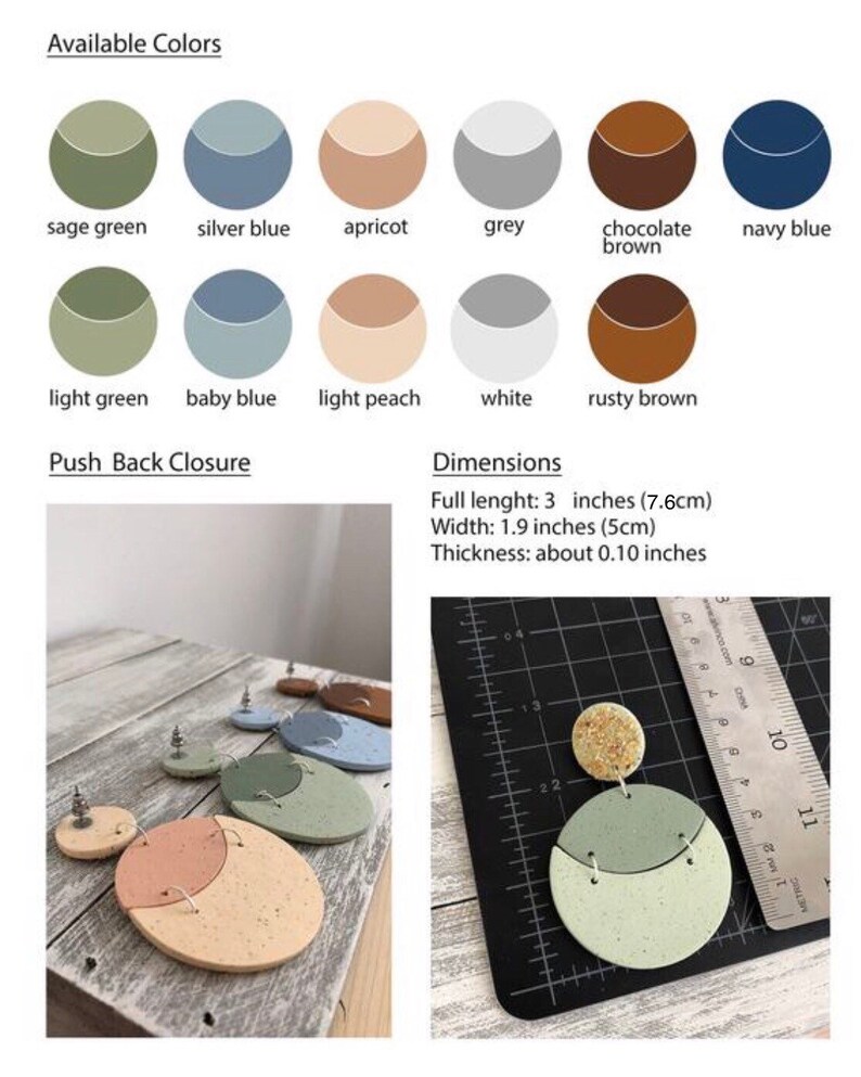 Geometric Pastel Color Dangles Sand Statement Polymer Clay Etsy