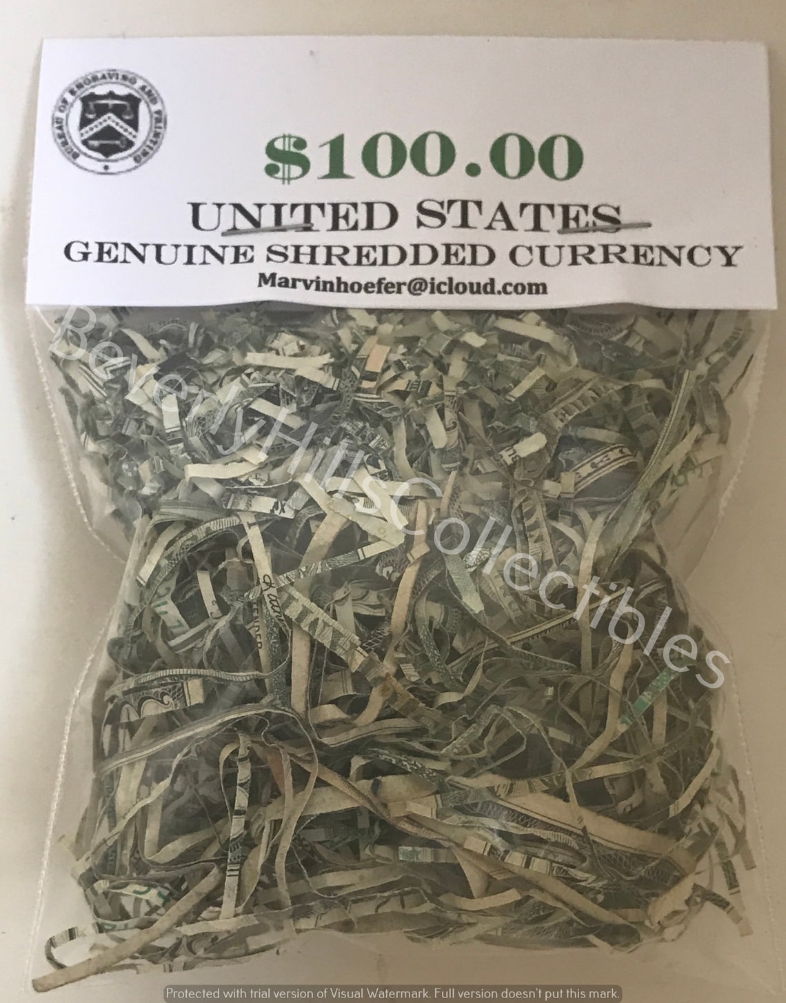 Shredded Cash Money U.S. Currency 100 Authentic Federal Etsy