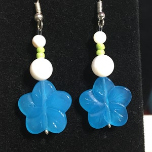 blue floral earrings