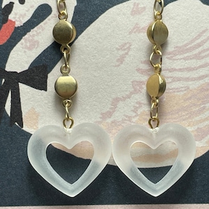 Brushed Gold Heart Earrings