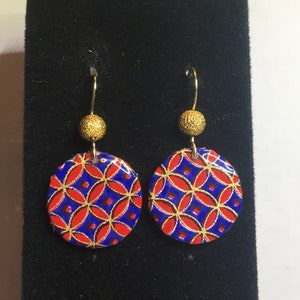 Red and Blue Mod Earrings