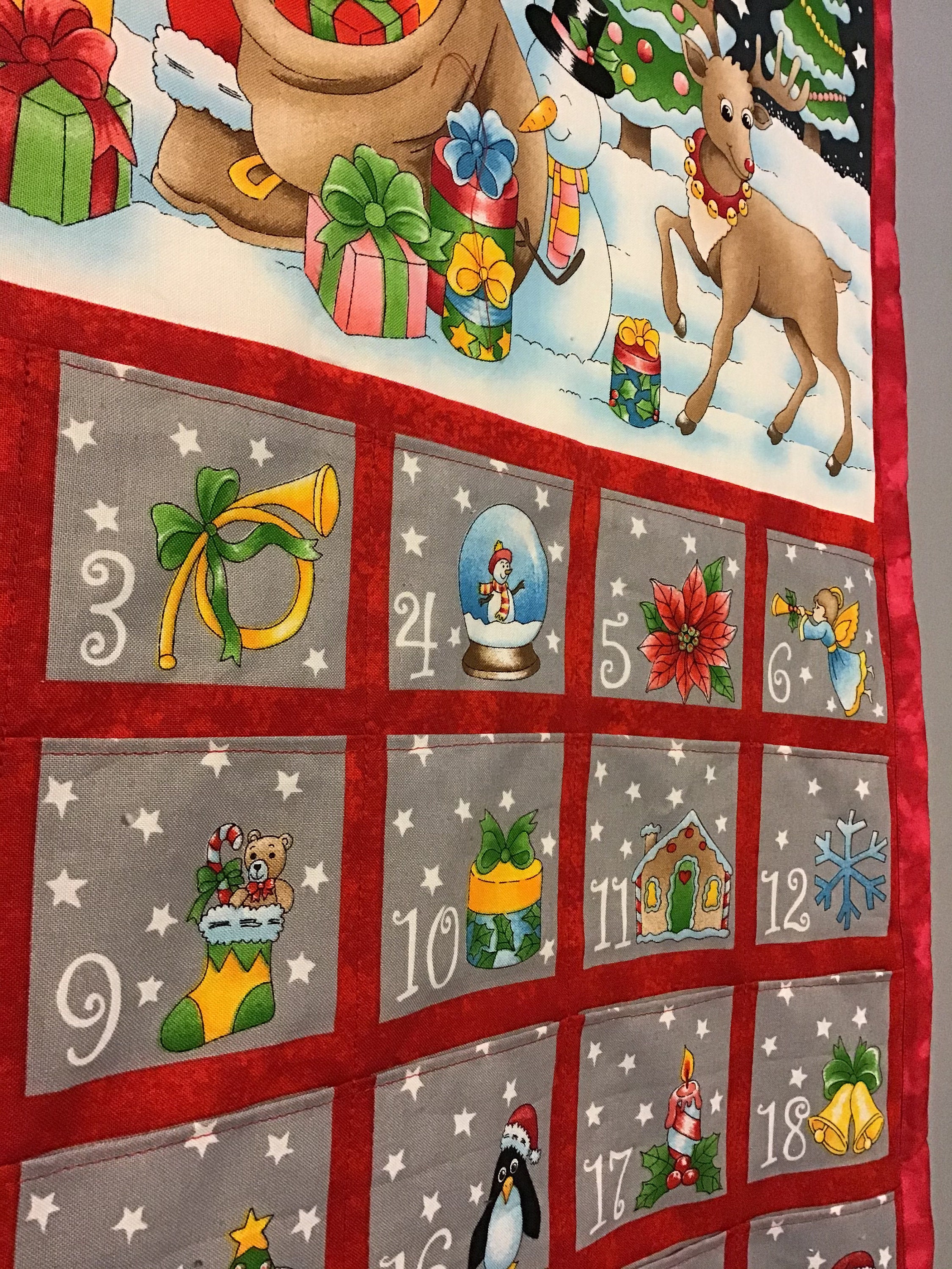Christmas Advent Calendar in Red and Grey - Etsy